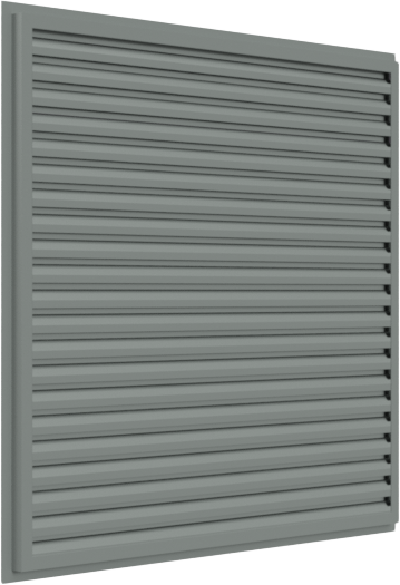 Product photograph of PalmSHIELD's Atlas Horizontal Louvered Equipment Screens.