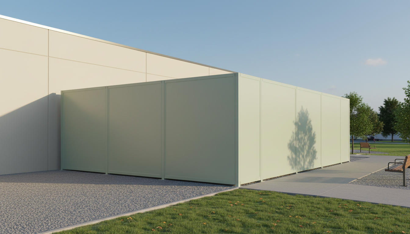 A solid acoustic screen system in Iowa.